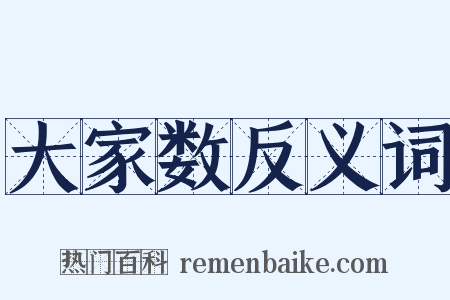 大家数反义词是什么意思的图片